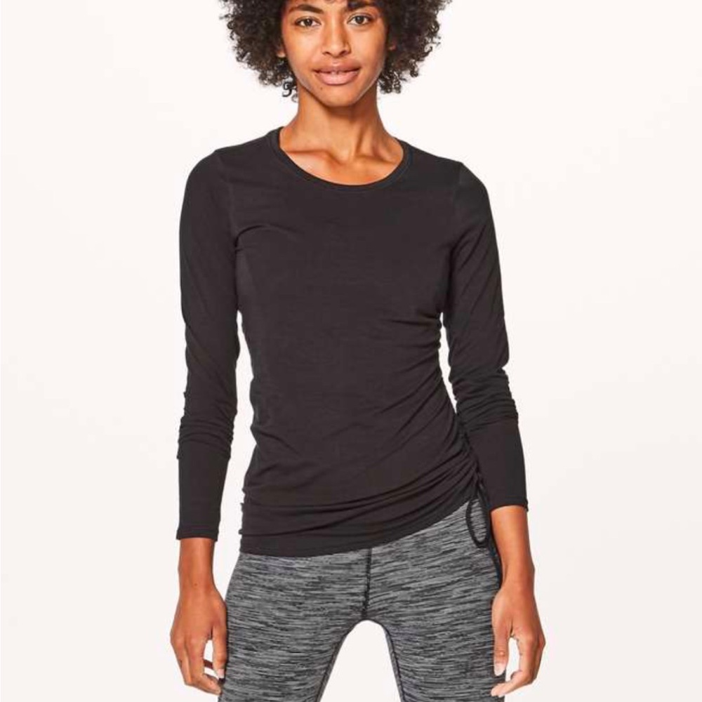 Lululemon cinch it long sleeve shirt in black size 4